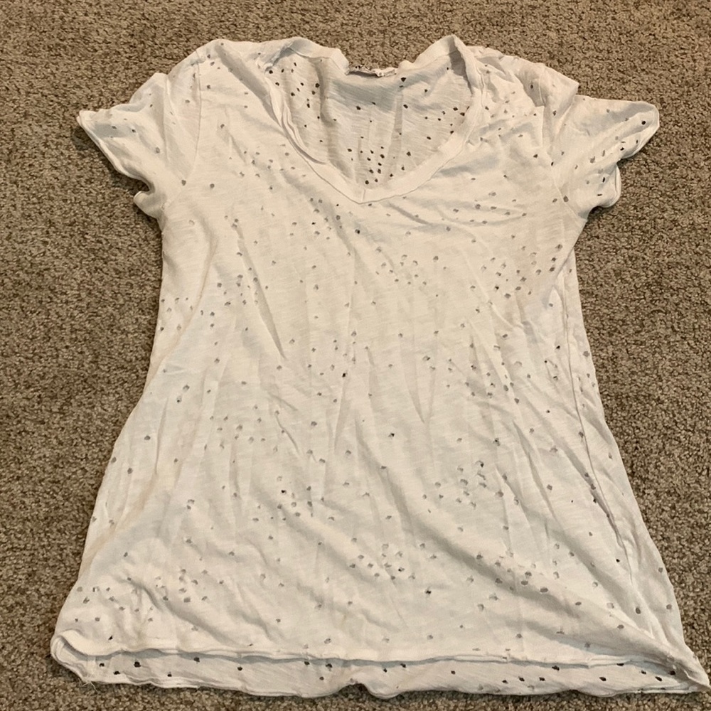 White Holed tee